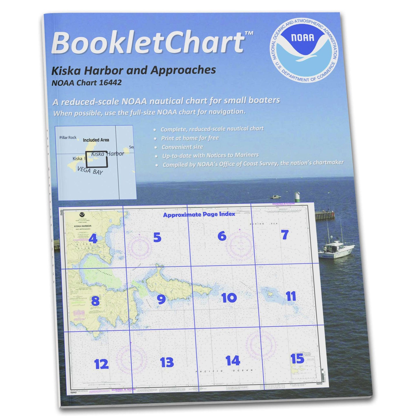 Paradise Clay CB16442 HISTORICAL NOAA Booklet Chart Kiska Harbor and Approaches