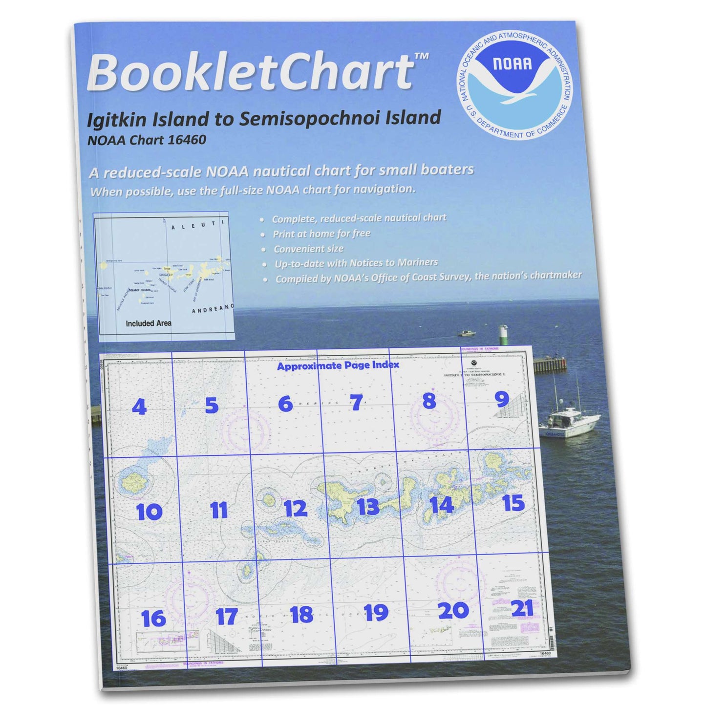Paradise Clay CB16460 HISTORICAL NOAA Booklet Chart Igitkin ls. to Semisopochnoi Island