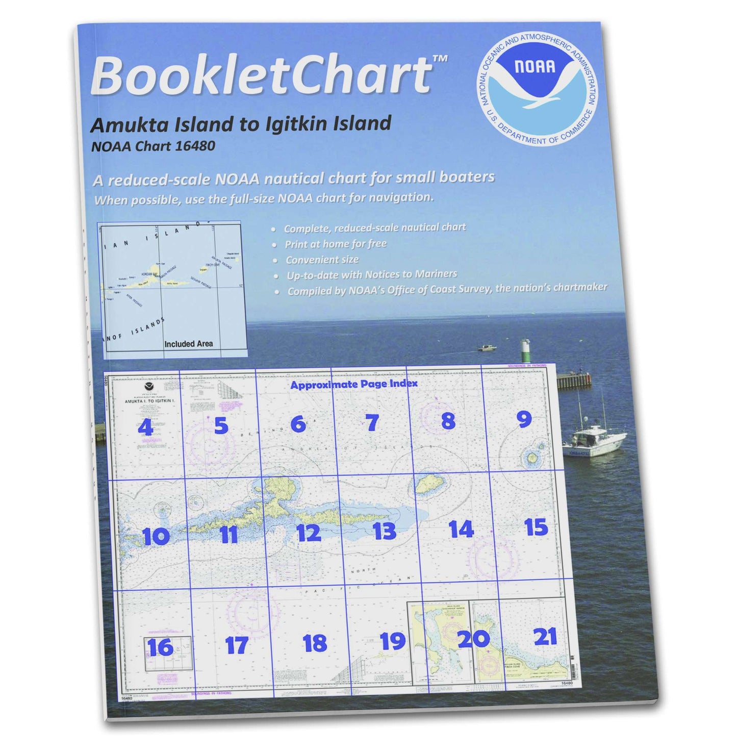 Paradise Clay CB16480 HISTORICAL NOAA Booklet Chart Amkta Island to Igitkin Island;Finch Cove Seguam Island;Sviechnikof Ha.