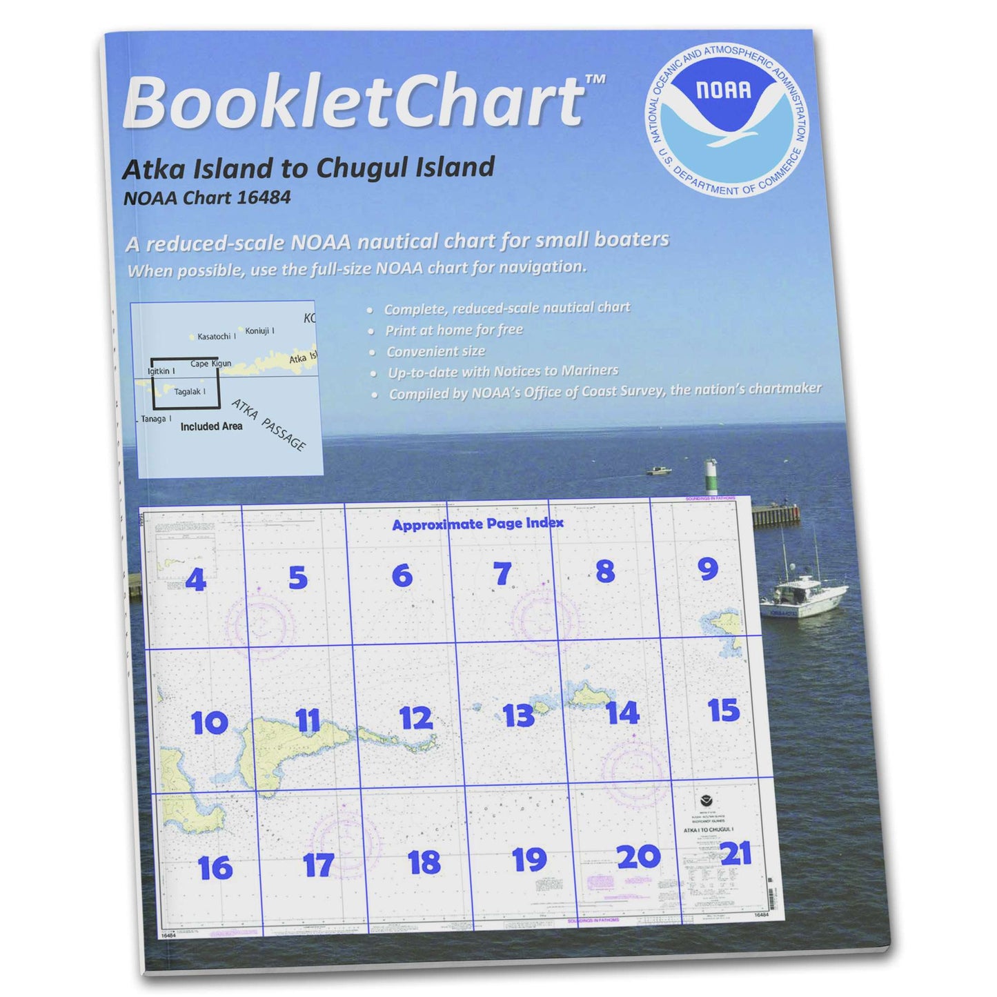 Paradise Clay CB16484 HISTORICAL NOAA Booklet Chart Atka Island to Chugul Island Atka Island