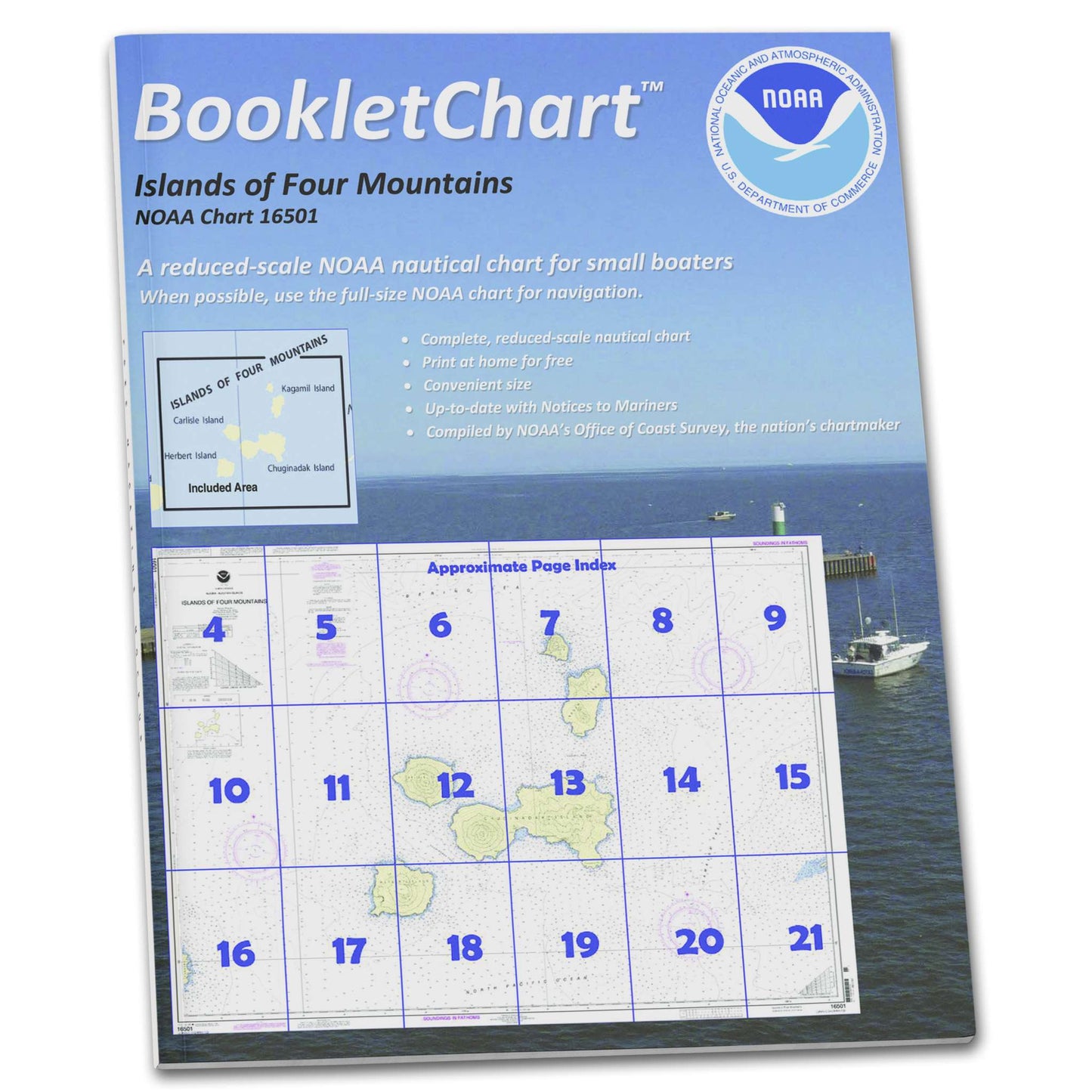 Paradise Clay CB16501 HISTORICAL NOAA Booklet Chart Islands of Four Mountains