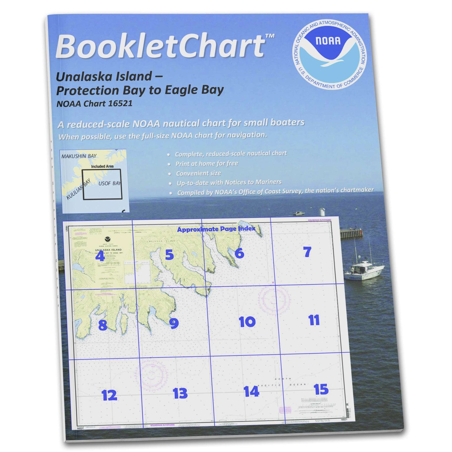 Paradise Clay CB16521 HISTORICAL NOAA Booklet Chart Unalaska Island Protection Bay to Eagle Bay