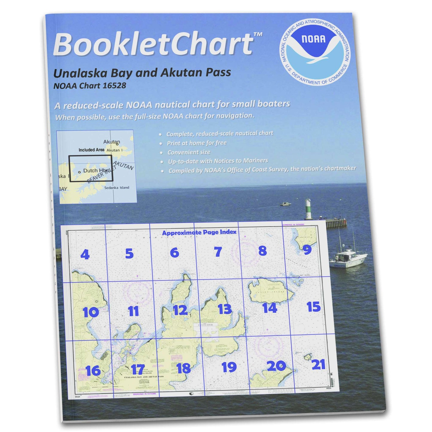 Paradise Clay CB16528 HISTORICAL NOAA Booklet Chart Unalaska Bay and Akutan Pass