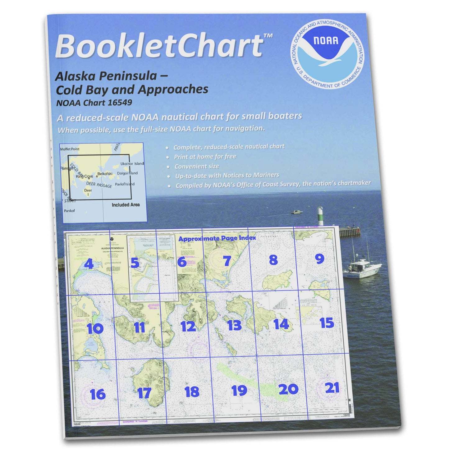 Paradise Clay CB16549 HISTORICAL NOAA Booklet Chart Cold Bay and approaches: Alaska Pen;King Cove Harbor