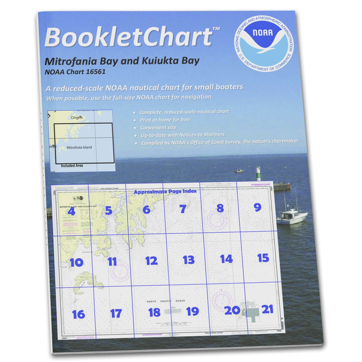 Paradise Clay CB16561 HISTORICAL NOAA Booklet Chart Mitrofania Bay and Kuiukta Bay