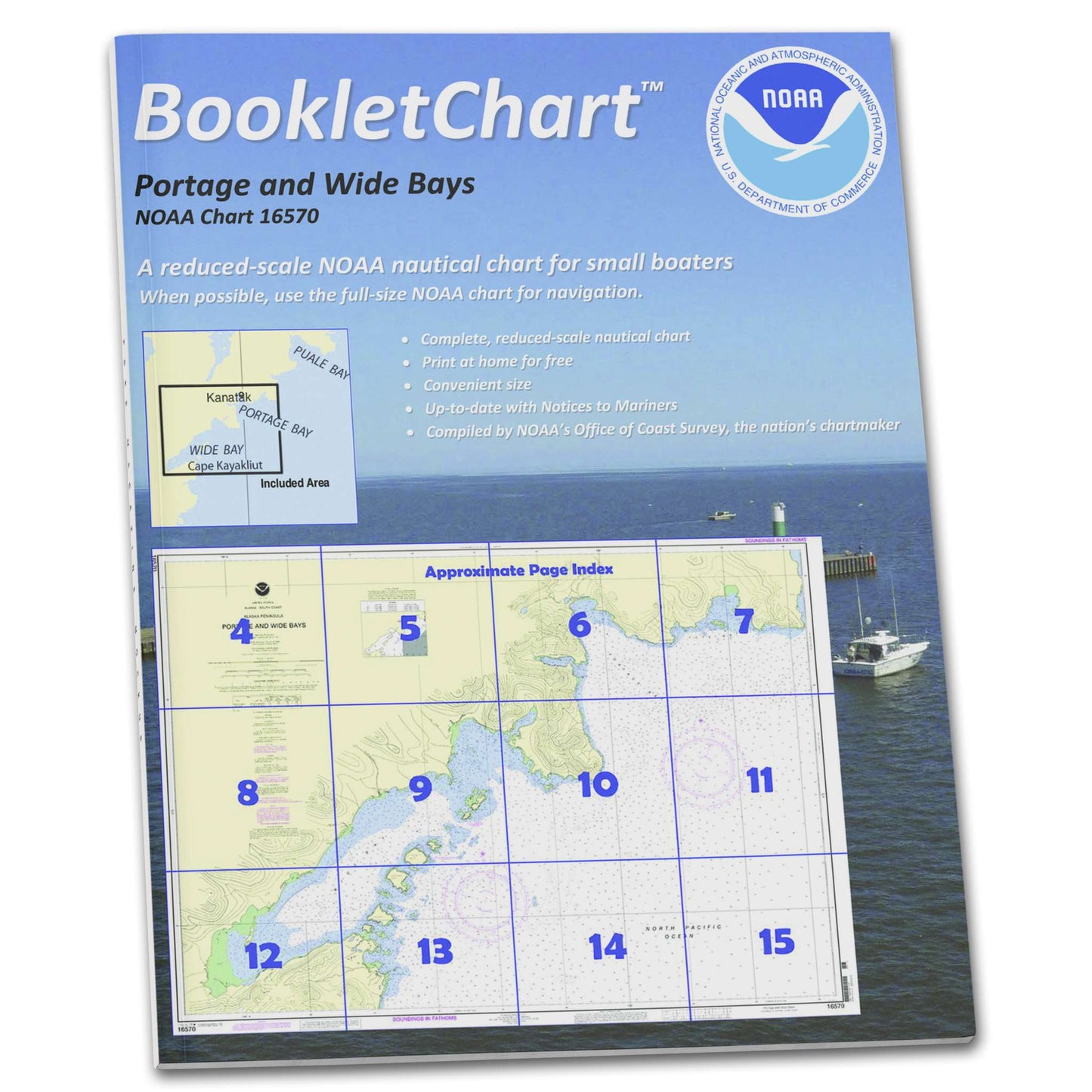 Paradise Clay CB16570 HISTORICAL NOAA Booklet Chart Portage and Wide Bays: Alaska Pen.