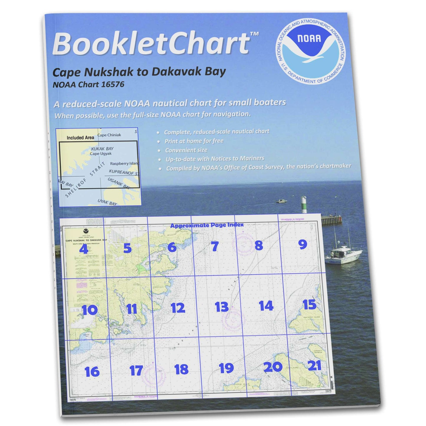 Paradise Clay CB16576 HISTORICAL NOAA Booklet Chart Shelikof Strait-Cape Nukshak to Dakavak Bay