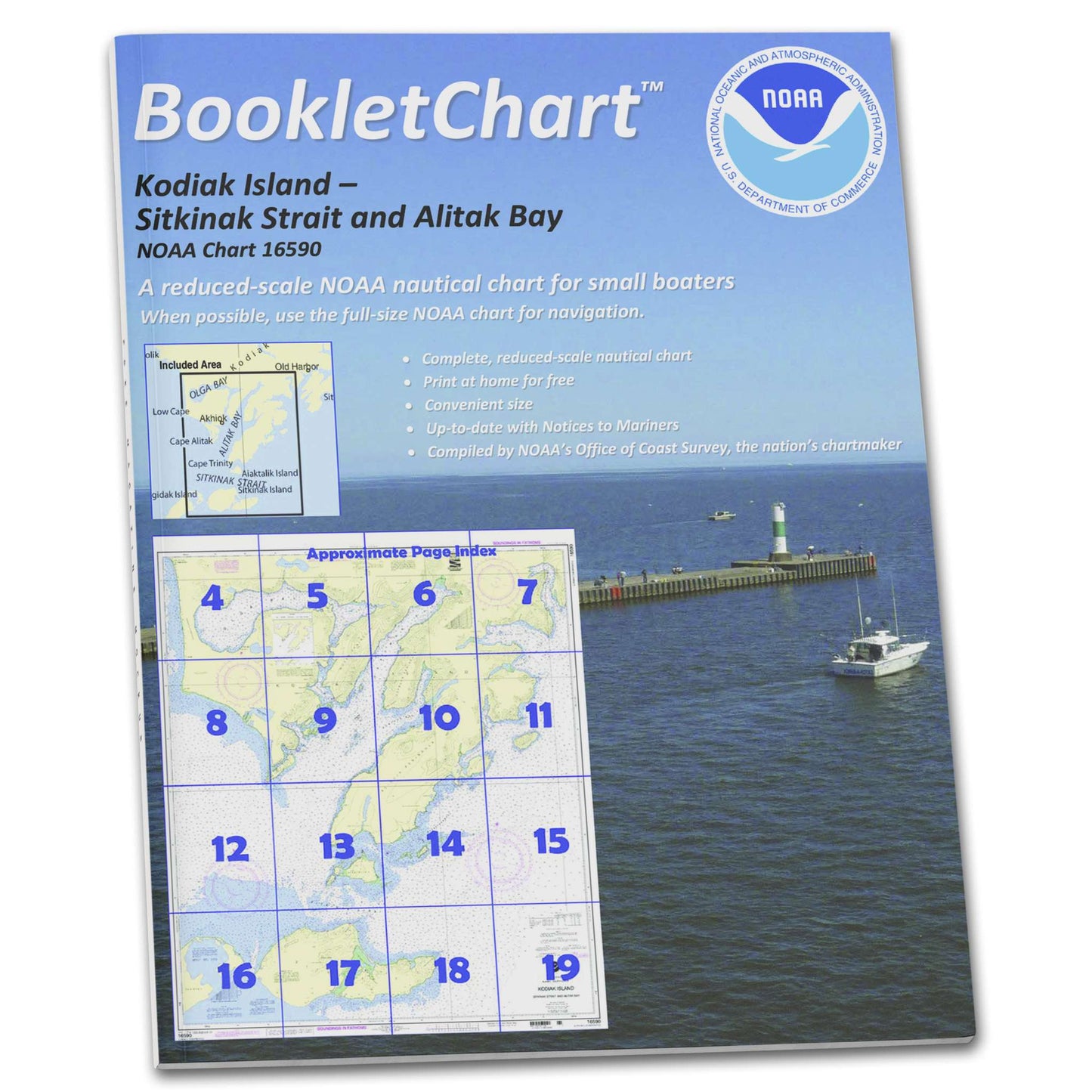 Paradise Clay CB16590 HISTORICAL NOAA Booklet Chart Kodiak Island Sitkinak Strait and Alitak Bay