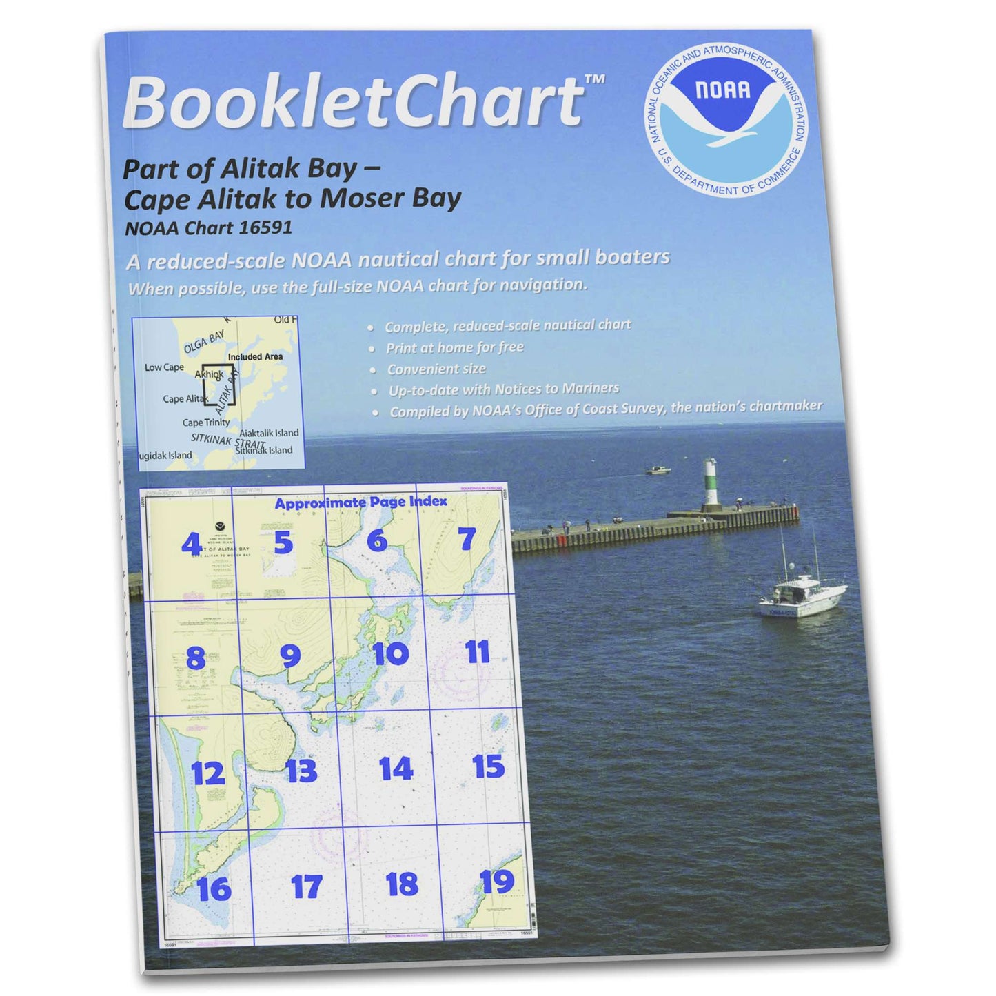 Paradise Clay CB16591 HISTORICAL NOAA Booklet Chart Alitak Bay-Cape Alitak to Moser Bay