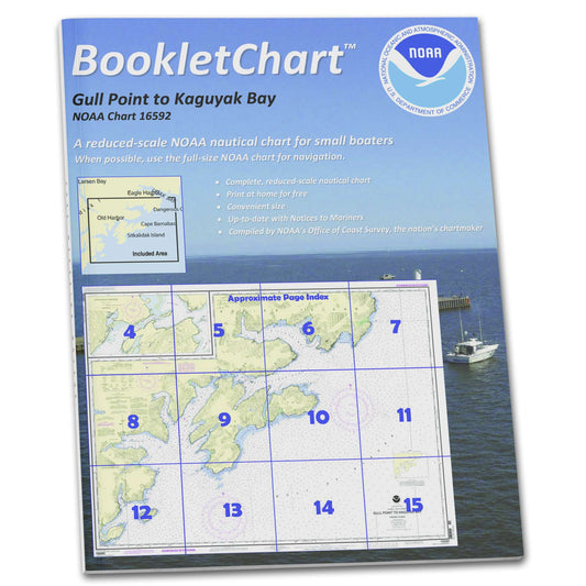 Paradise Clay CB16592 HISTORICAL NOAA Booklet Chart Kodiak Island Gull Point to Kaguyak Bay;Sitkalidak Passage