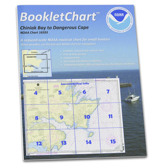 Paradise Clay CB16593 HISTORICAL NOAA Booklet Chart Chiniak Bay to Dangerous Cape