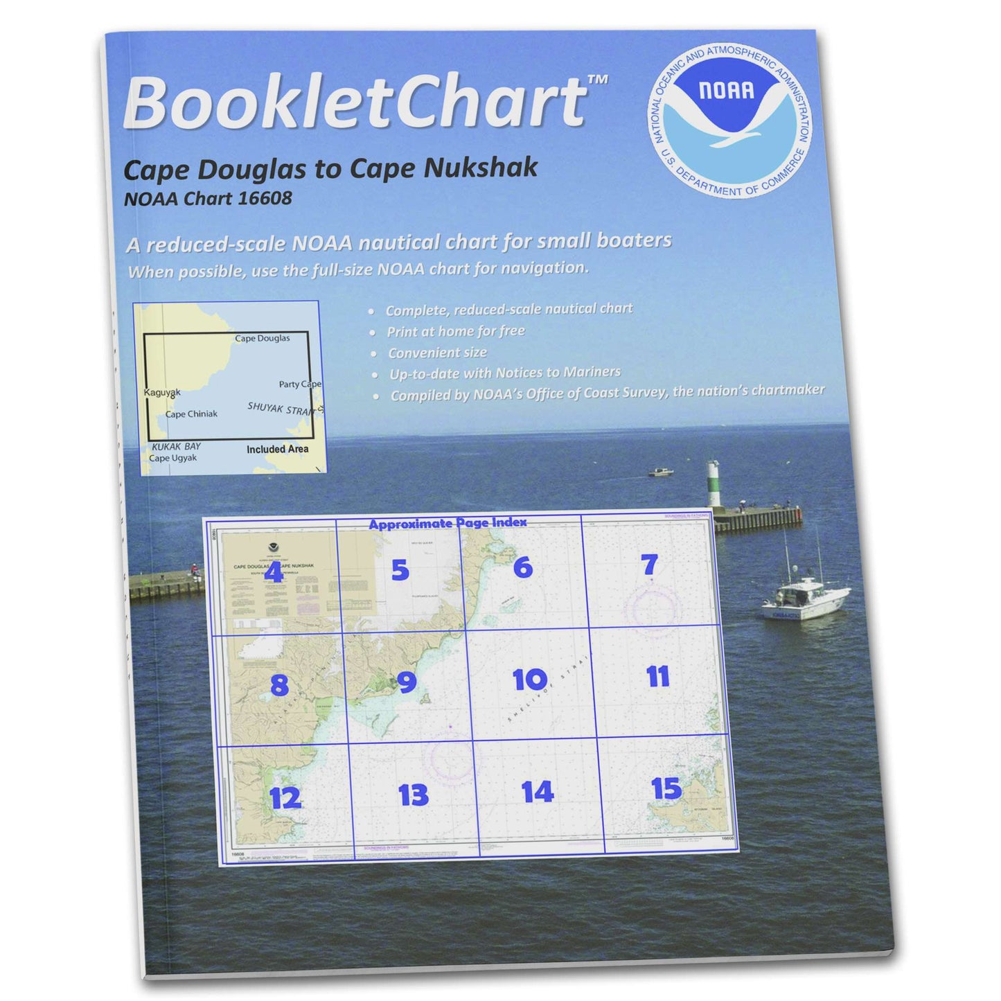 Paradise Clay CB16608 HISTORICAL NOAA Booklet Chart Shelikof Strait-Cape Douglas to Cape Nukshak