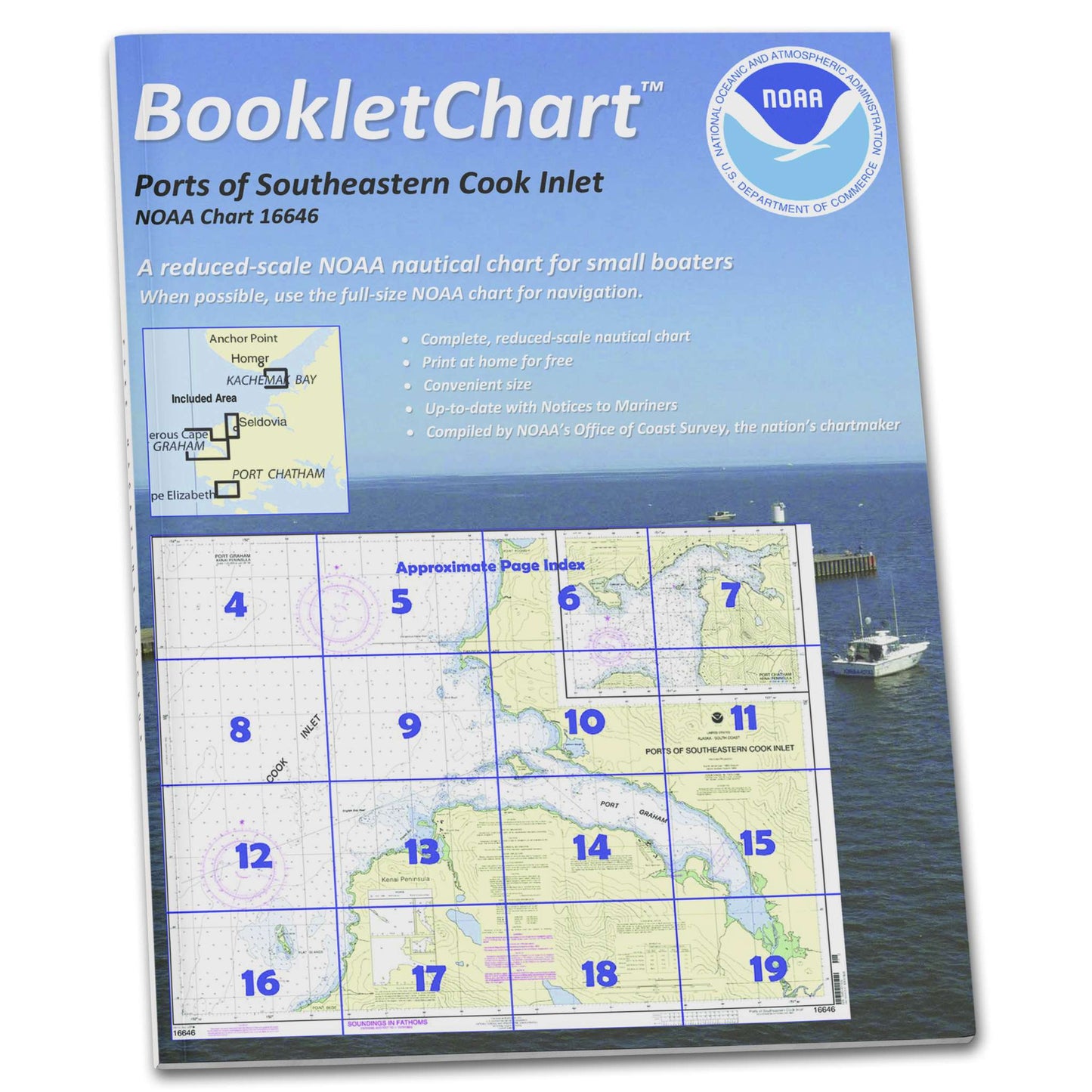 Paradise Clay CB16646 HISTORICAL NOAA Booklet Chart Ports of Southeastern Cook Inlet Port Chatham;Port Graham;Seldovia Bay.