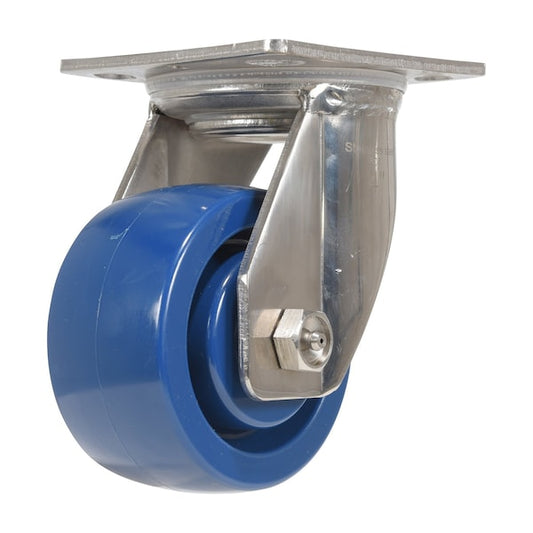 Vestil CST-F-SS-4X2SP-S Solid Polyurethane Swivel Caster 4 In. Diameter x 2 In. Width 800 Lb. Capacity Dark Blue