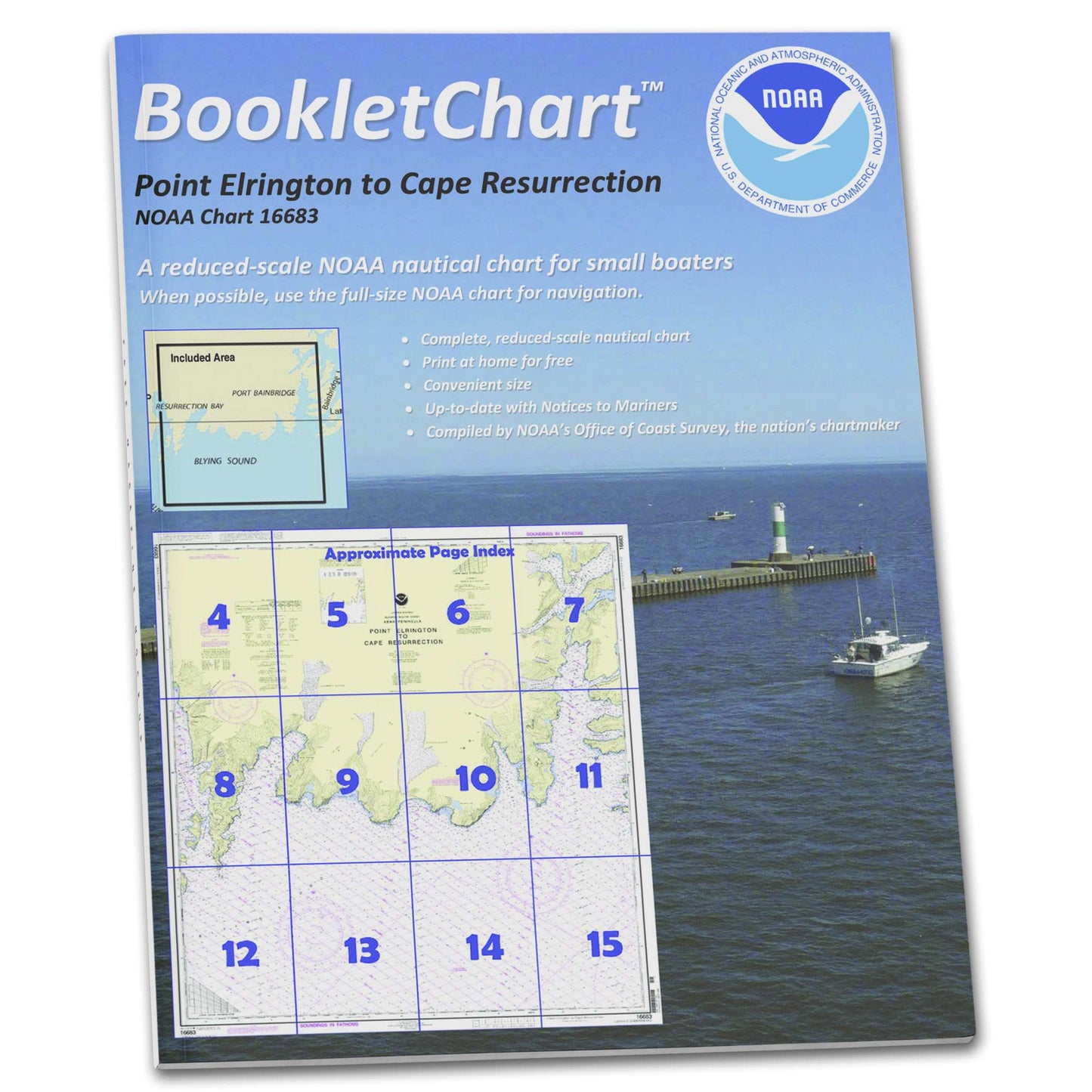 Paradise Clay CB16683 HISTORICAL NOAA Booklet Chart Point Elrington to Cape Resurrection