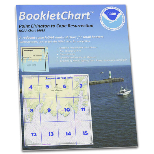 Paradise Clay CB16683 HISTORICAL NOAA Booklet Chart Point Elrington to Cape Resurrection