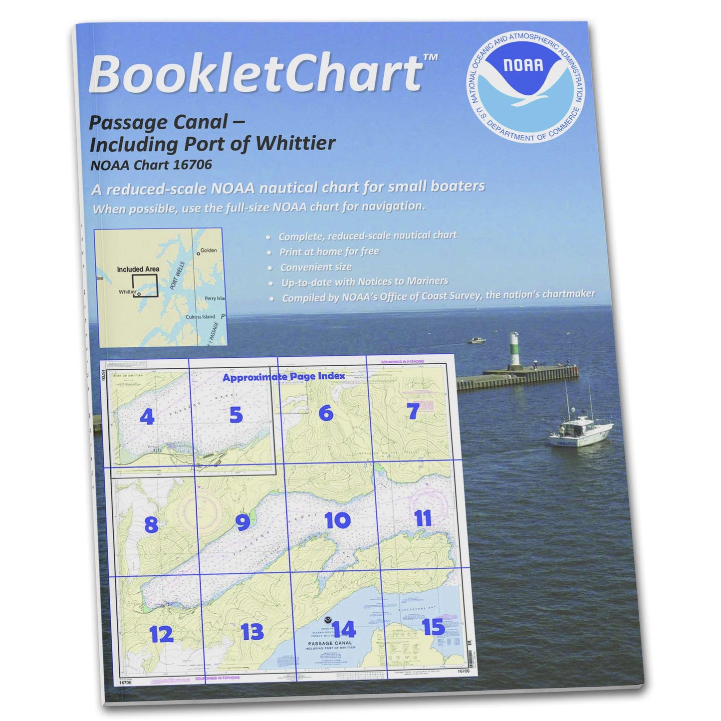 Paradise Clay CB16706 HISTORICAL NOAA Booklet Chart Passage Canal incl. Port of Whittier;Port of Whittier