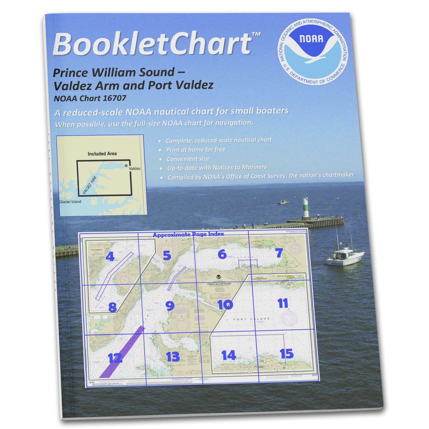 Paradise Clay CB16707 HISTORICAL NOAA Booklet Chart Prince William Sound-Valdez Arm and Port Valdez;Valdez Narrows;Valdez