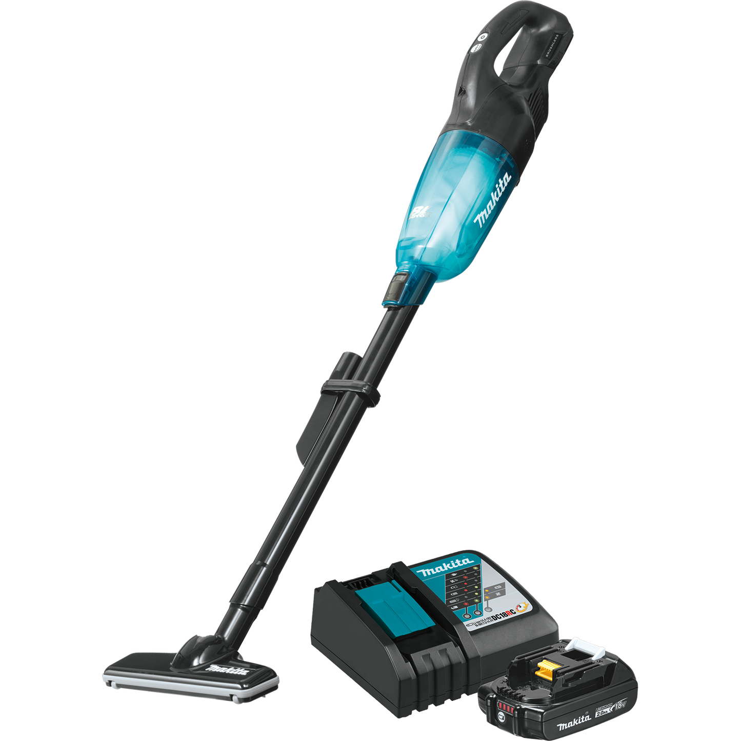 Makita XLC04R1BX4 18V LXT® Lithium‘ion Compact Brushless Cordless 3‘Speed Vacuum Kit, w/ Push Button (2.0Ah)