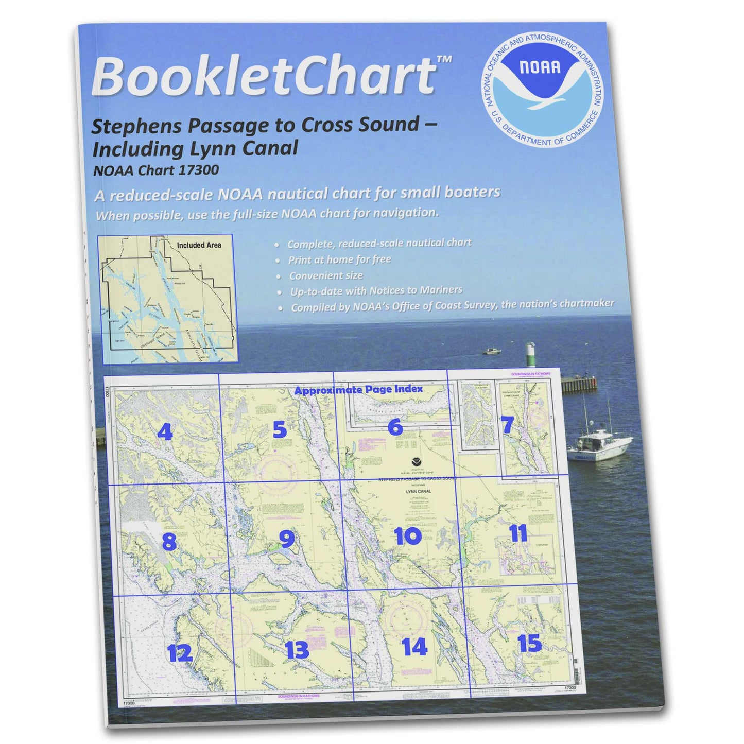 Paradise Clay CB17300 HISTORICAL NOAA Booklet Chart Stephens Passage to Cross Sound: Including Lynn Canal