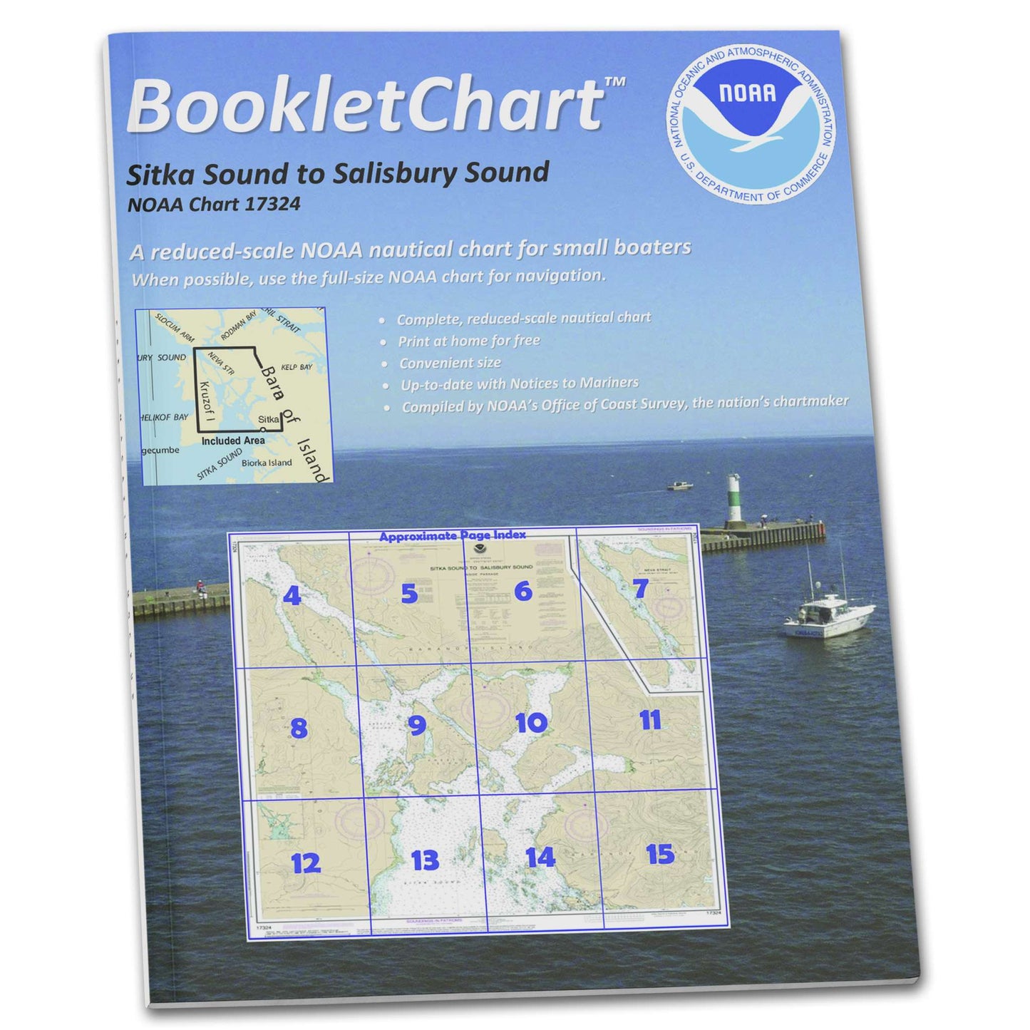 Paradise Clay CB17324 HISTORICAL NOAA Booklet Chart Sitka Sound to Salisbury Sound: Inside Passage;Neva Str.-Neva Pt. to Z.