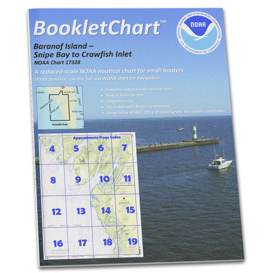 Paradise Clay CB17328 HISTORICAL NOAA Booklet Chart Snipe Bay to Crawfish Inlet:Baranof l.