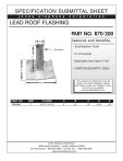 Jones Stephens R70200 2" Lead Roof Flashing with 8-1/2" x 10-1/2" Flange, Carton of 12