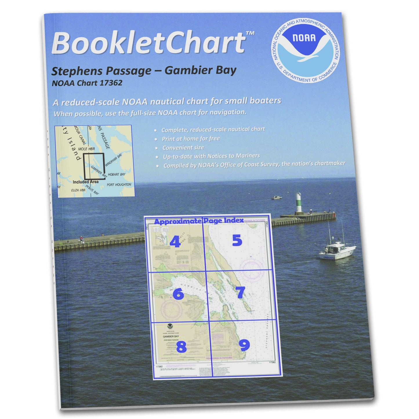 Paradise Clay CB17362 HISTORICAL NOAA Booklet Chart Gambier Bay: Stephens Passage