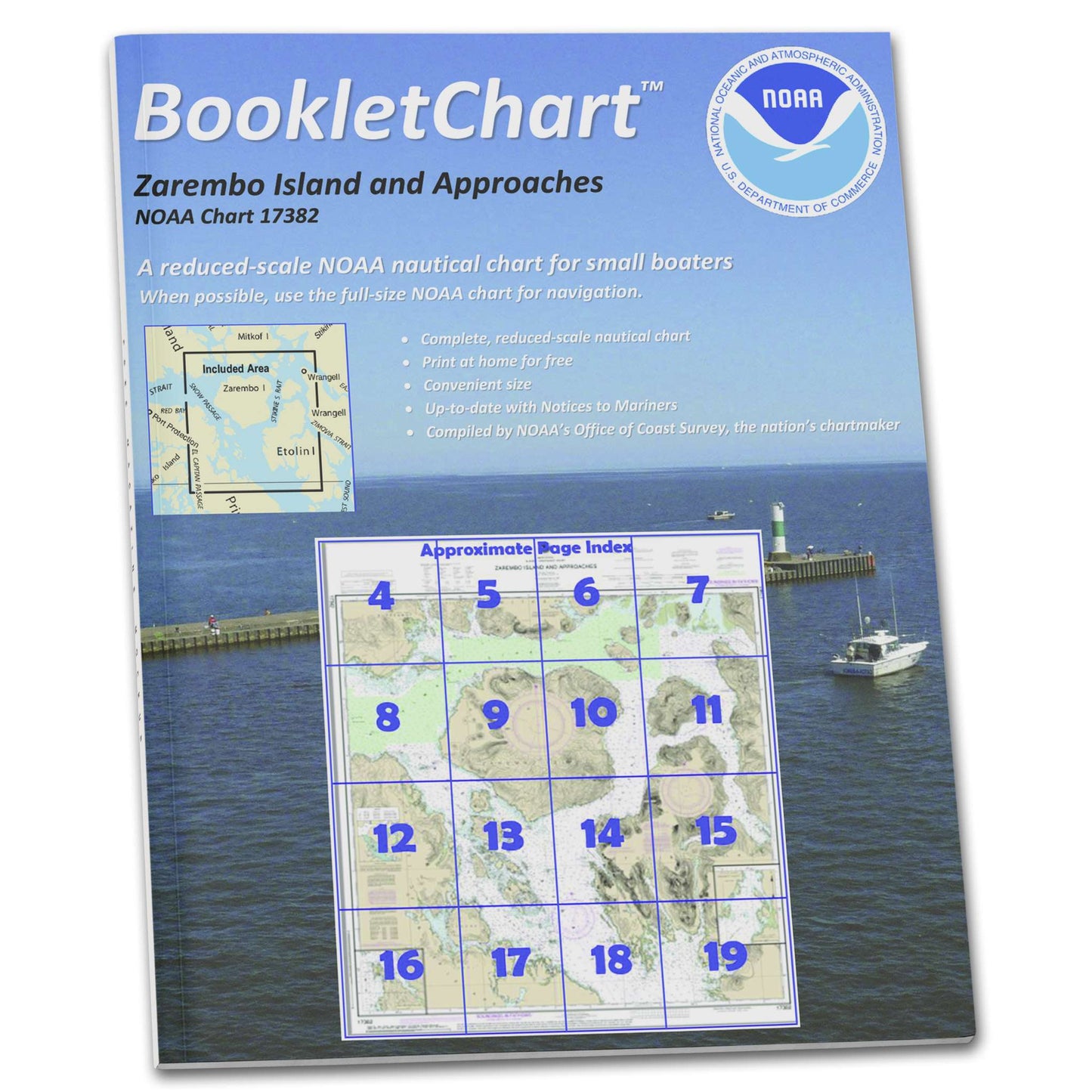 Paradise Clay CB17382 HISTORICAL NOAA Booklet Chart Zarembo Island and approaches;Burnett Inlet: Etolin Island;Steamer Bay.