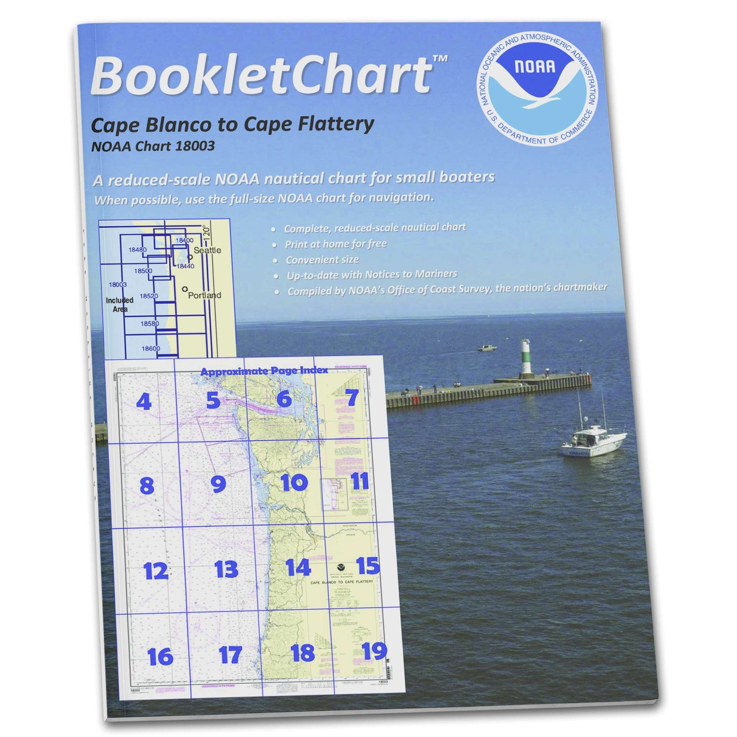 Paradise Clay CB18003 HISTORICAL NOAA Booklet Chart Cape Blanco to Cape Flattery