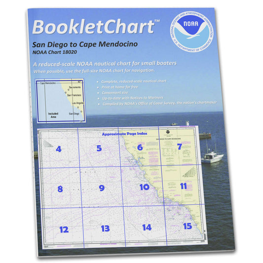 Paradise Clay CB18020 HISTORICAL NOAA Booklet Chart San Diego to Cape Mendocino