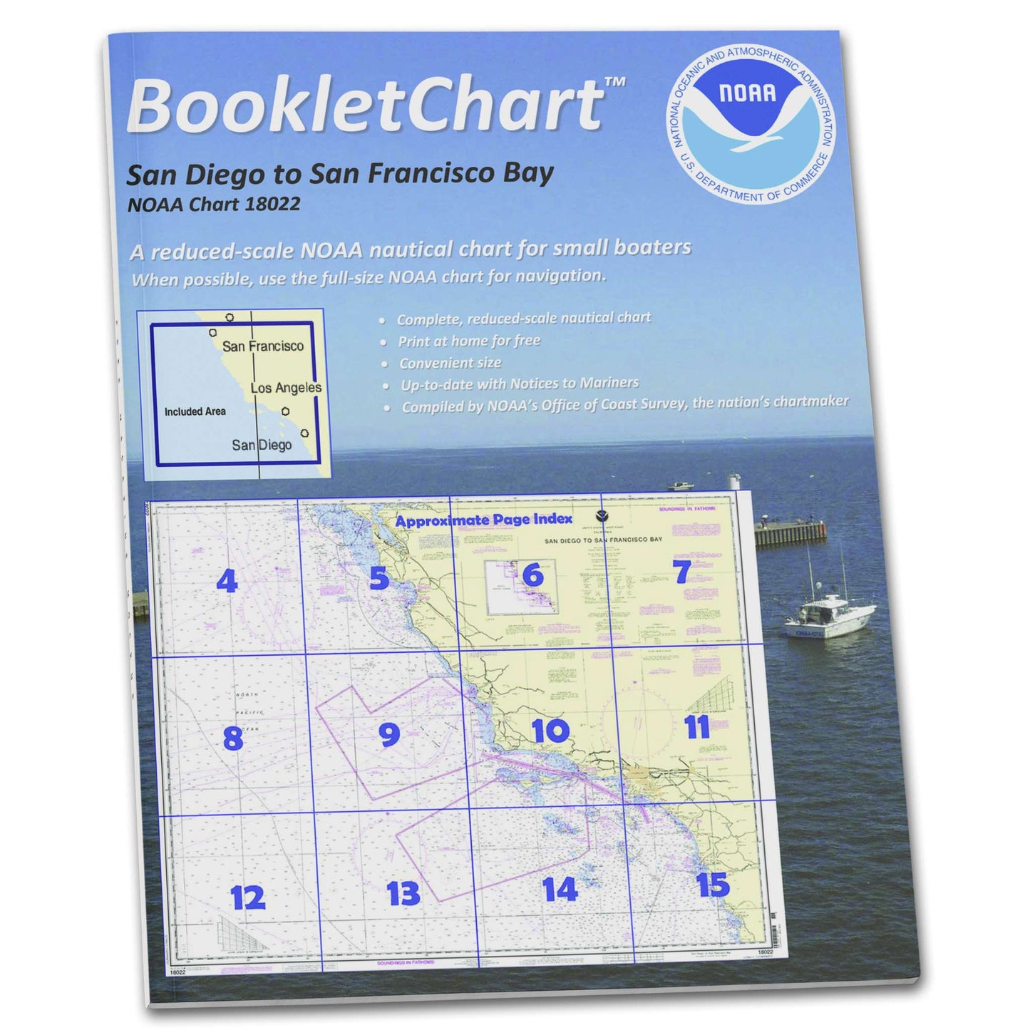Paradise Clay CB18022 HISTORICAL NOAA Booklet Chart San Diego to San Francisco Bay
