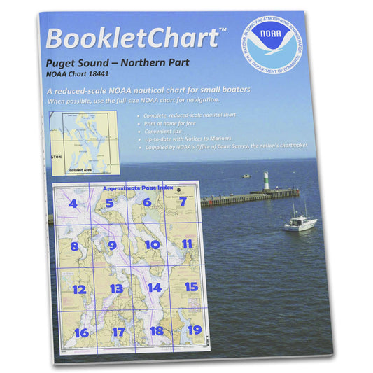 Paradise Clay CB18441 HISTORICAL NOAA Booklet Puget Sound-Northern Part, Handy 8.5" x 11" Size. Paper Chart Book Designed for use Aboard Small Craft