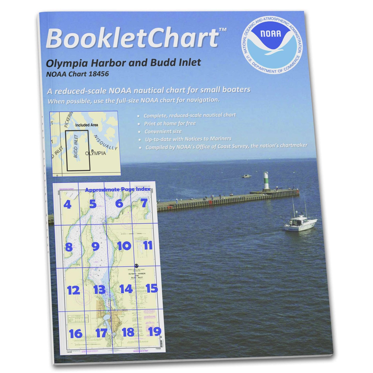 Paradise Clay CB18456 HISTORICAL NOAA Booklet Chart Olympia Harbor and Budd Inlet