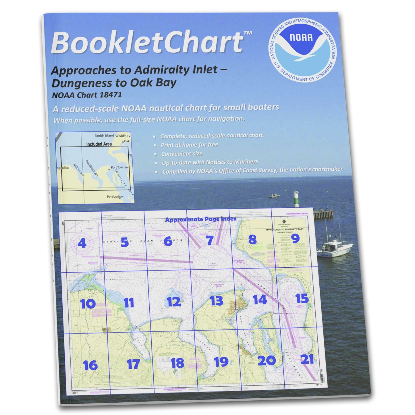 Paradise Clay CB18471 HISTORICAL NOAA Booklet Chart Approaches to Admiralty Inlet Dungeness to Oak Bay