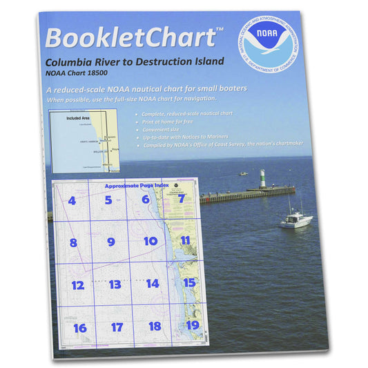 Paradise Clay CB18500 HISTORICAL NOAA Booklet Chart Columbia River to Destruction Island, Handy 8.5" x 11" Size. Paper Chart Book Designed for use Aboard Small Craft