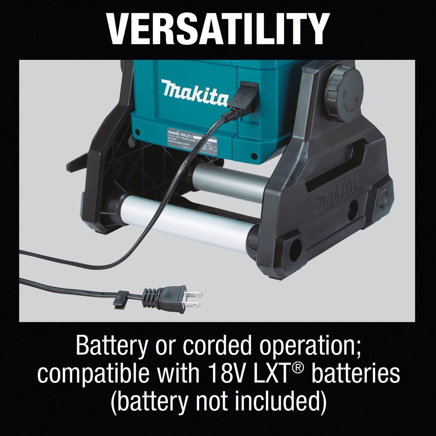 Makita DML811 18V LXT® Lithium‘Ion Cordless/Corded Work Light, Light Only