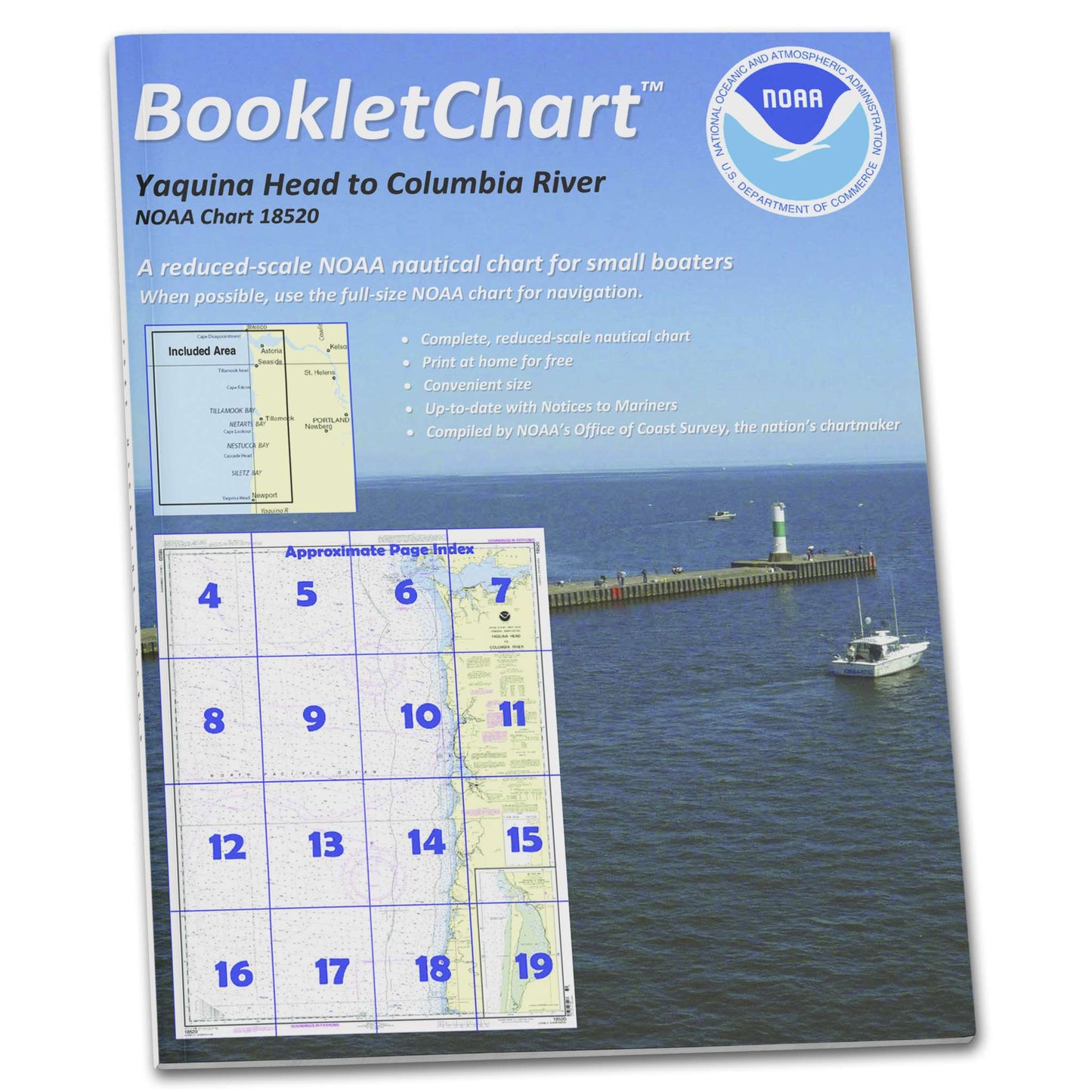 Paradise Clay CB18520 HISTORICAL NOAA Booklet Chart Yaquina Head to Columbia River;Netarts Bay, Handy 8.5" x 11" Size. Paper Chart Book Designed for use Aboard Small Craft