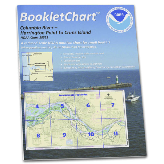 Paradise Clay CB18523 HISTORICAL NOAA Booklet Chart Columbia River Harrington Point to Crims Island