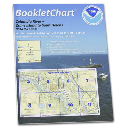 Paradise Clay CB18524 HISTORICAL NOAA Booklet Chart Columbia River Crims Island to Saint Helens