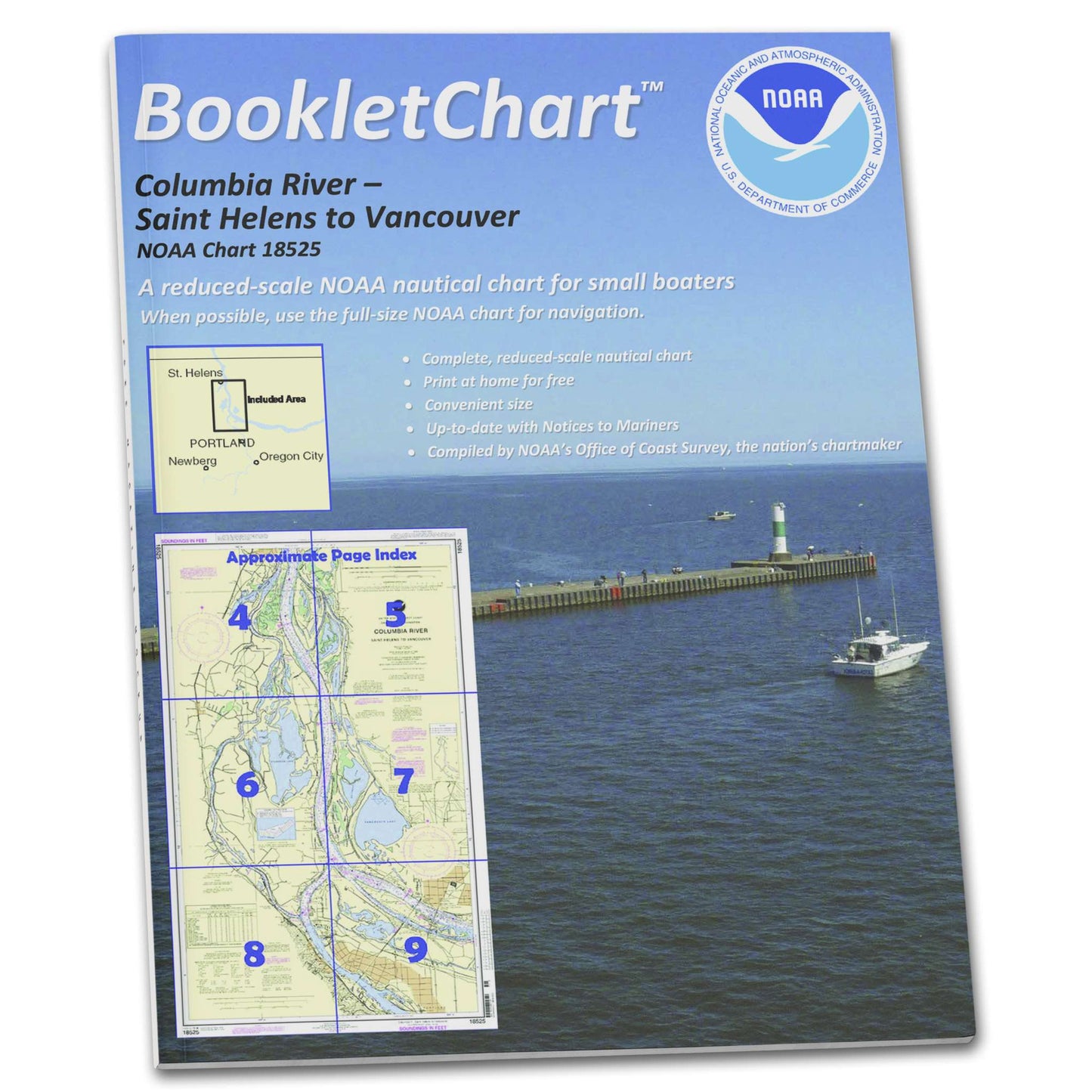Paradise Clay CB18525 HISTORICAL NOAA Booklet Chart Columbia River Saint Helens to Vancouver