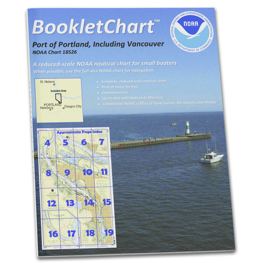 Paradise Clay CB18526 HISTORICAL NOAA Booklet Chart Port of Portland: Including Vancouver;Multnomah Channel-Southern Part