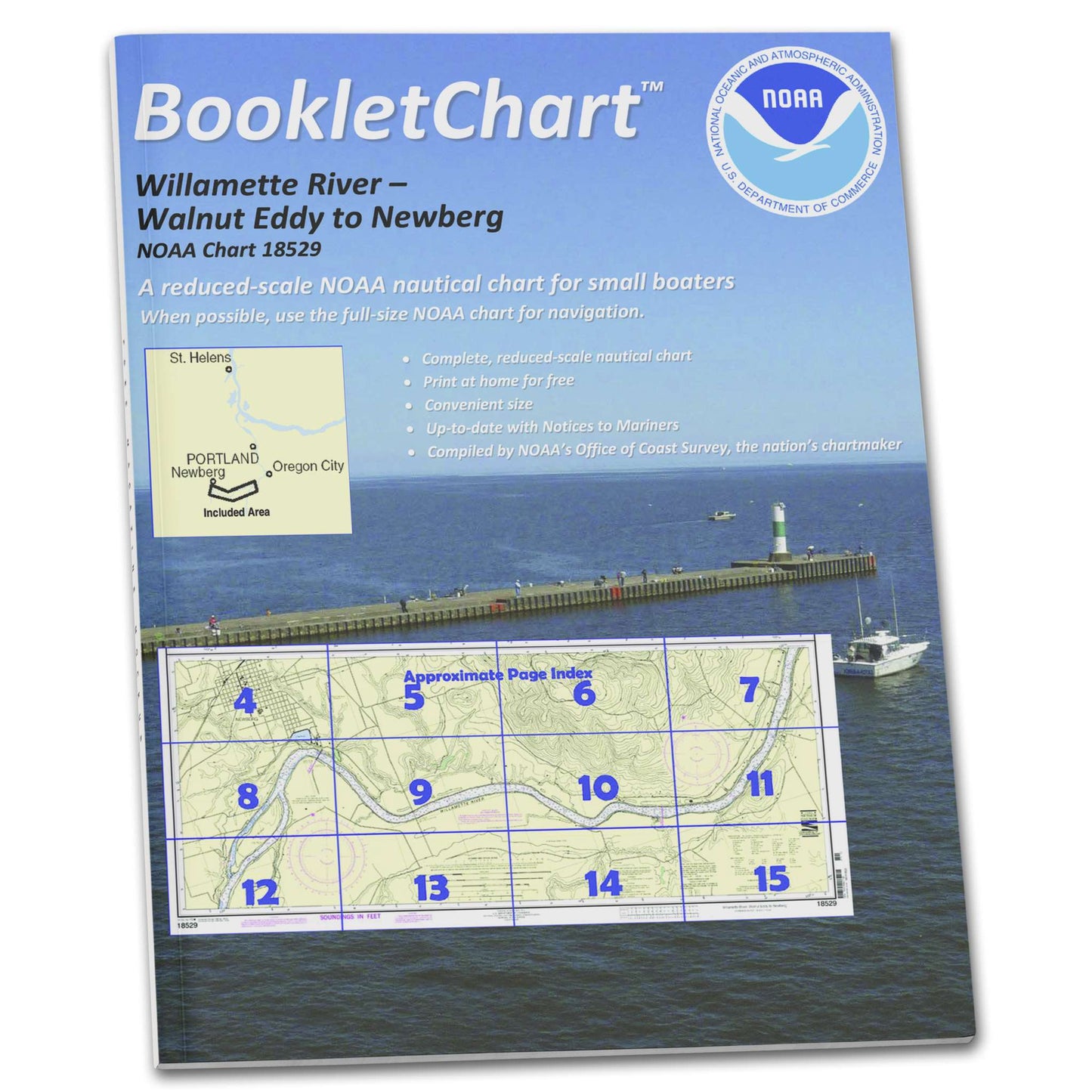 Paradise Clay CB18529 HISTORICAL NOAA Booklet Chart Willamette River Walnut Eddy to Newburg