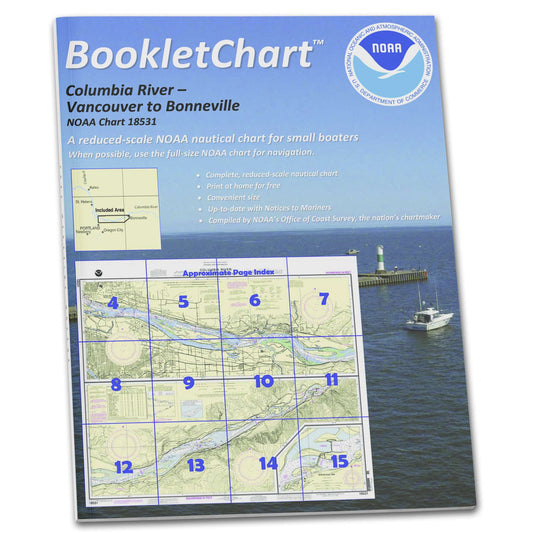 Paradise Clay CB18531 HISTORICAL NOAA Booklet Chart Columbia River Vancouver to Bonneville; Bonneville Dam