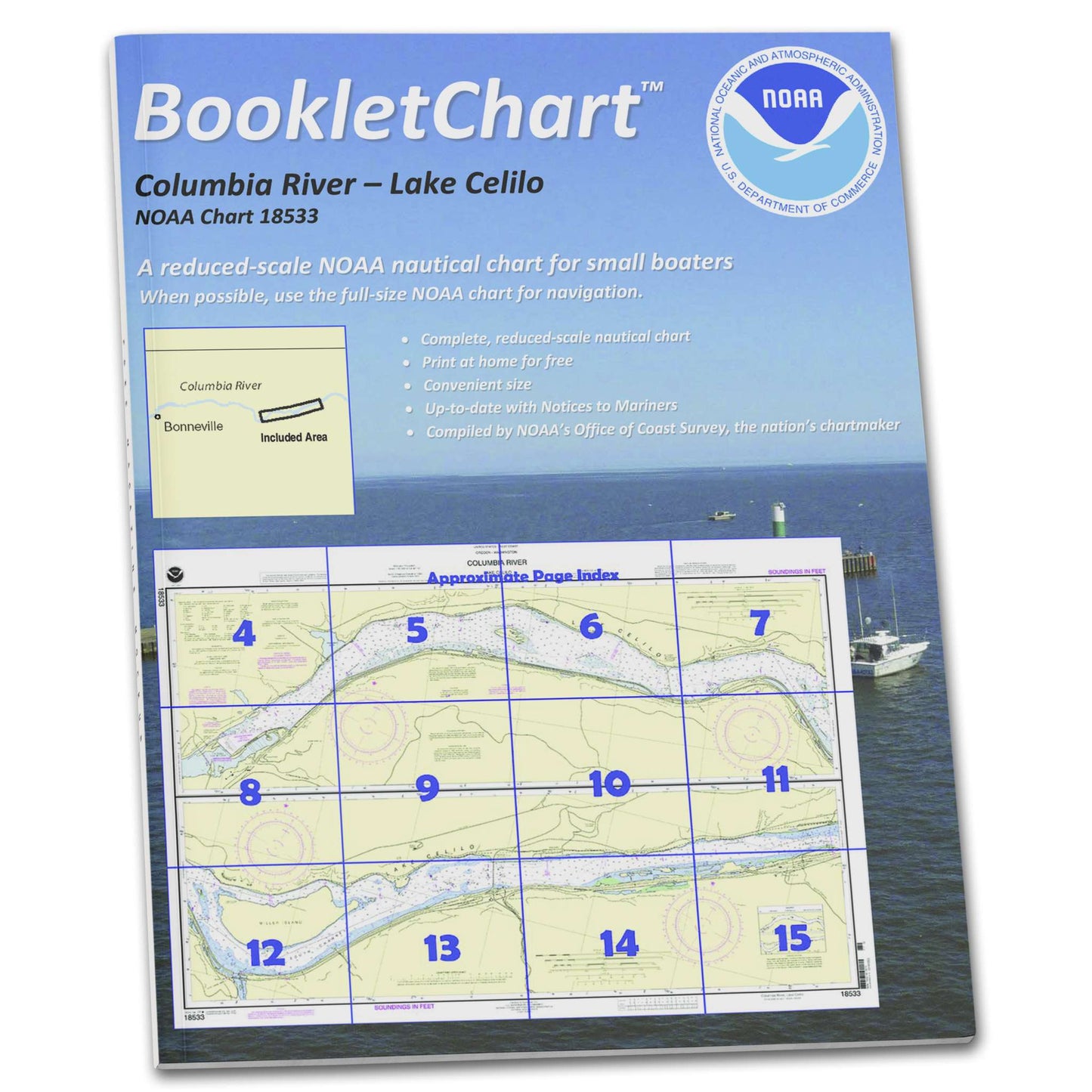 Paradise Clay CB18533 HISTORICAL NOAA Booklet Chart Columbia River Lake Celilo