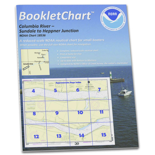 Paradise Clay CB18536 HISTORICAL NOAA Booklet Chart Columbia River Sundale to Heppner Junction
