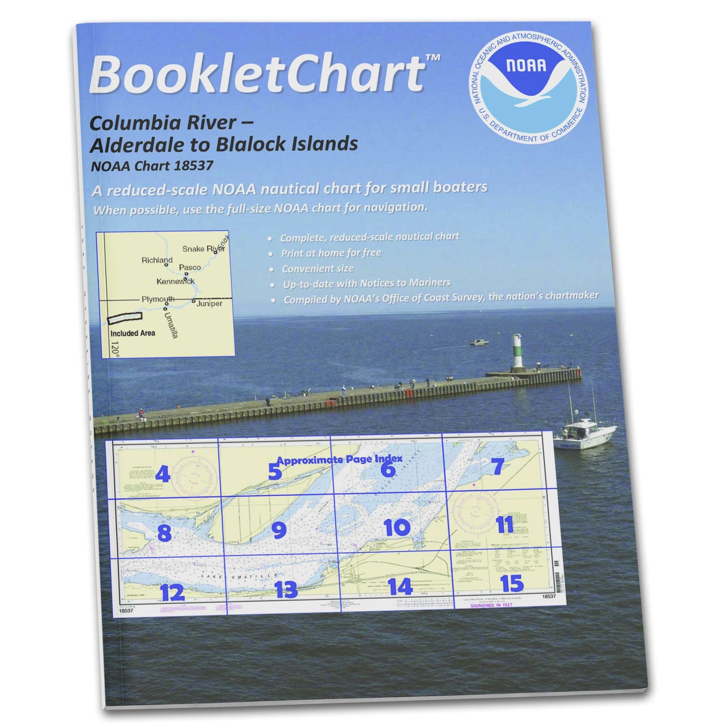 Paradise Clay CB18537 HISTORICAL NOAA Booklet Chart Columbia River Alderdale to Blalock Islands
