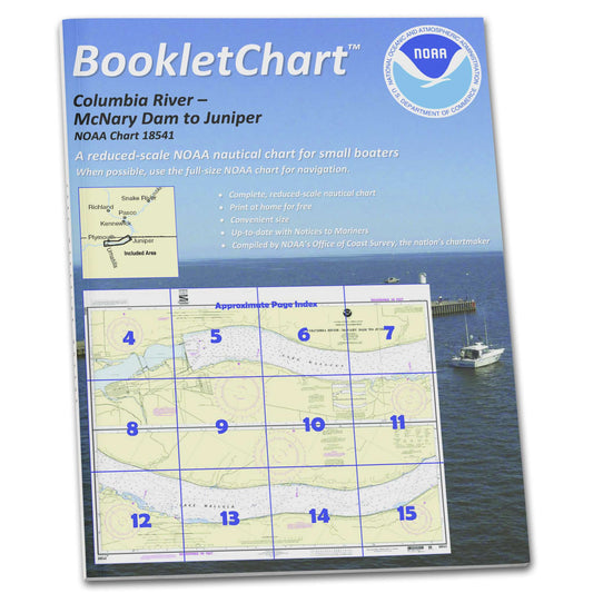 Paradise Clay CB18541 HISTORICAL NOAA Booklet Chart Columbia River-McNary Dam to Juniper