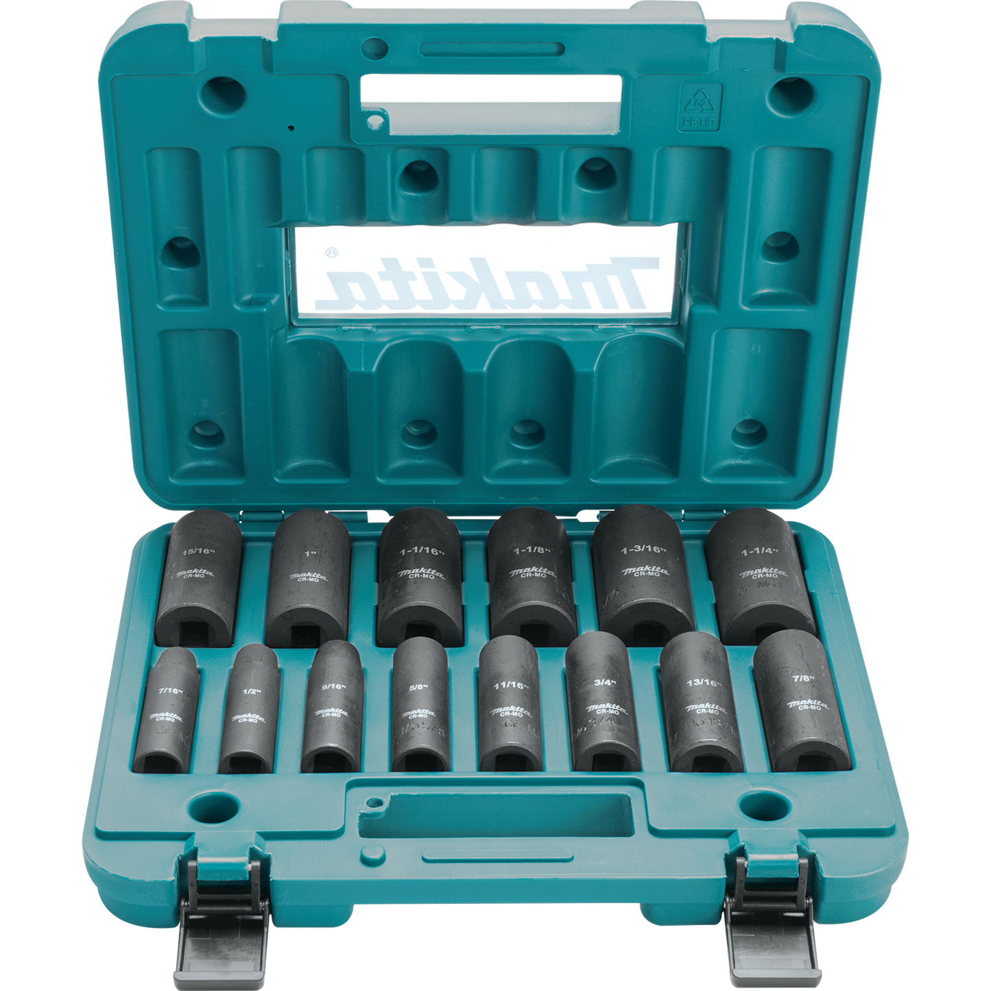 Makita A-96372 14 Pc. 1/2" Drive Deep Well SAE Impact Socket Set