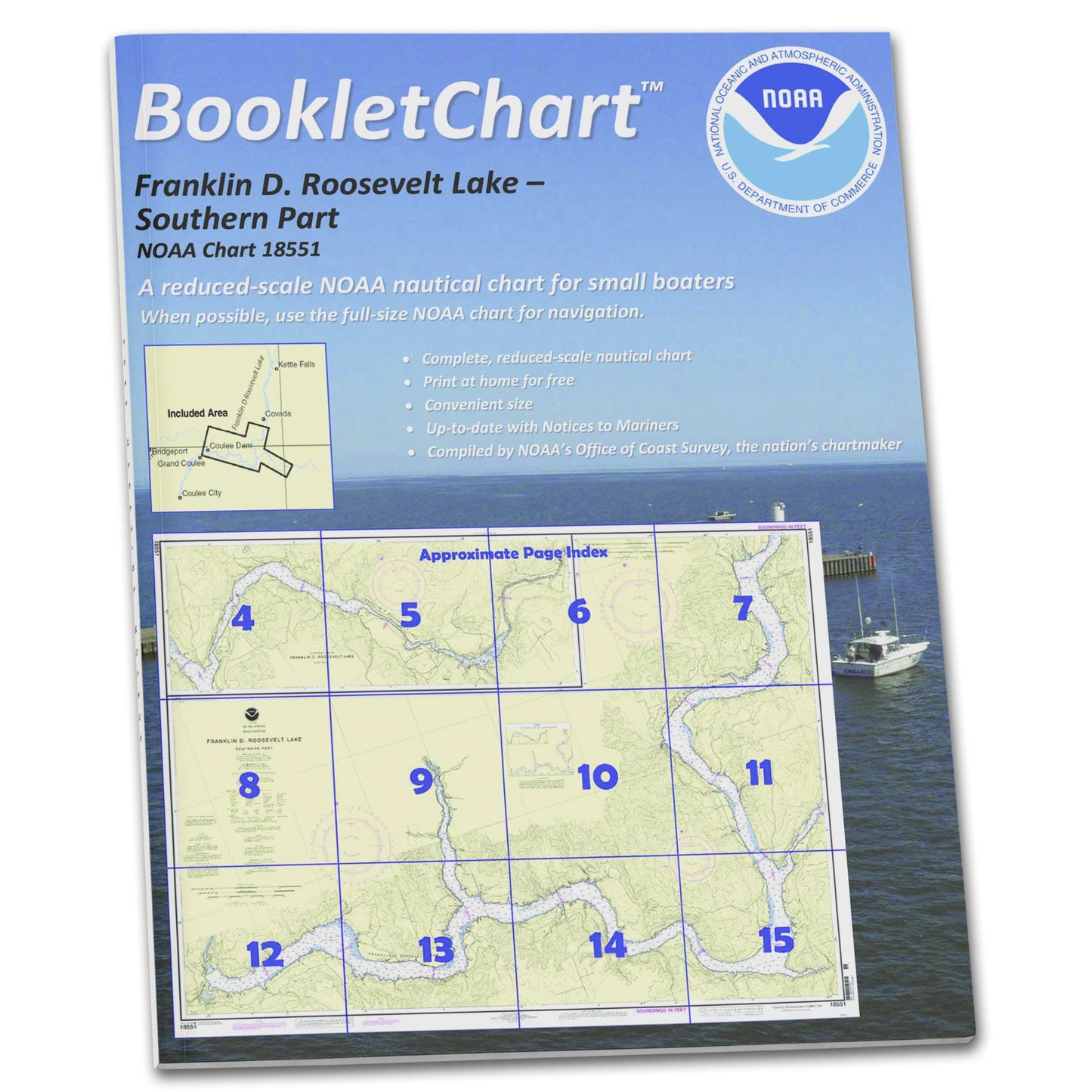 Paradise Clay CB18551 HISTORICAL NOAA Booklet Chart Franklin D. Roosevelt Lake Southern Part